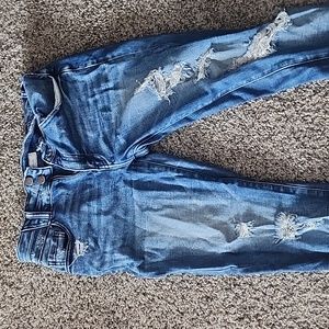 Blue ripped jeans